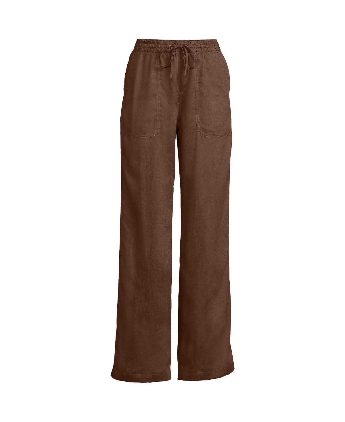Women's Lands' End Tencel High-Rise Wide Leg Pants, Size: 12, Black Product Image