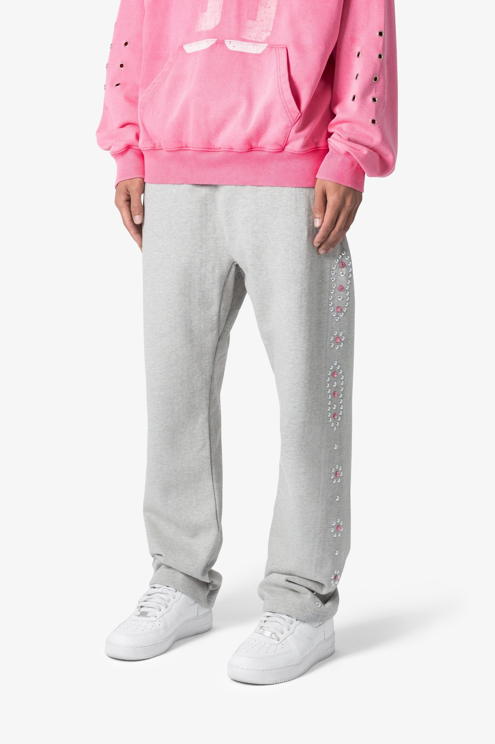 West Studded Sweatpants - Grey Product Image