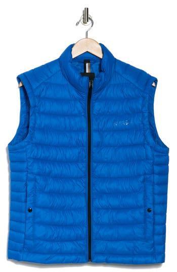 HUGO BOSS Packable Gilet With Tonal Logo In Medium Blue Product Image