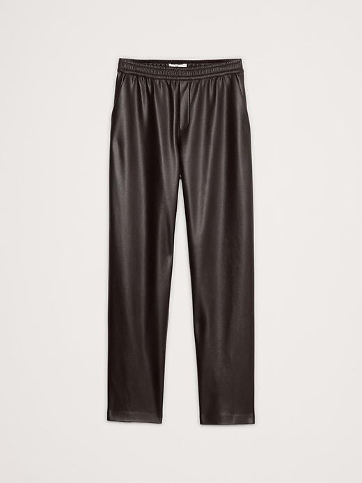 Mid-Rise Slim Vegan Leather Pull-On Pant Product Image
