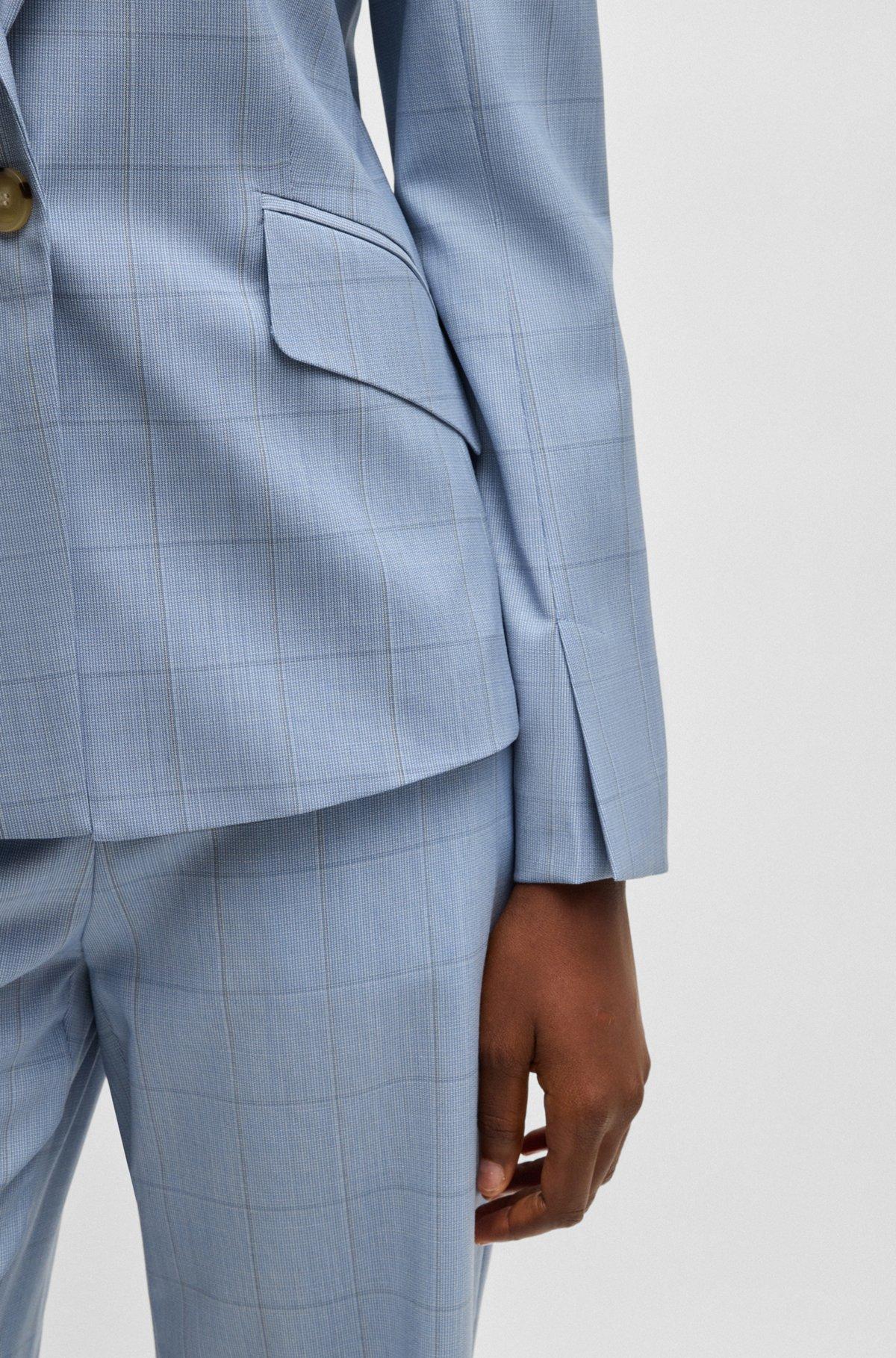 BOSS - Slim-fit blazer in checked wool - Patterned Product Image