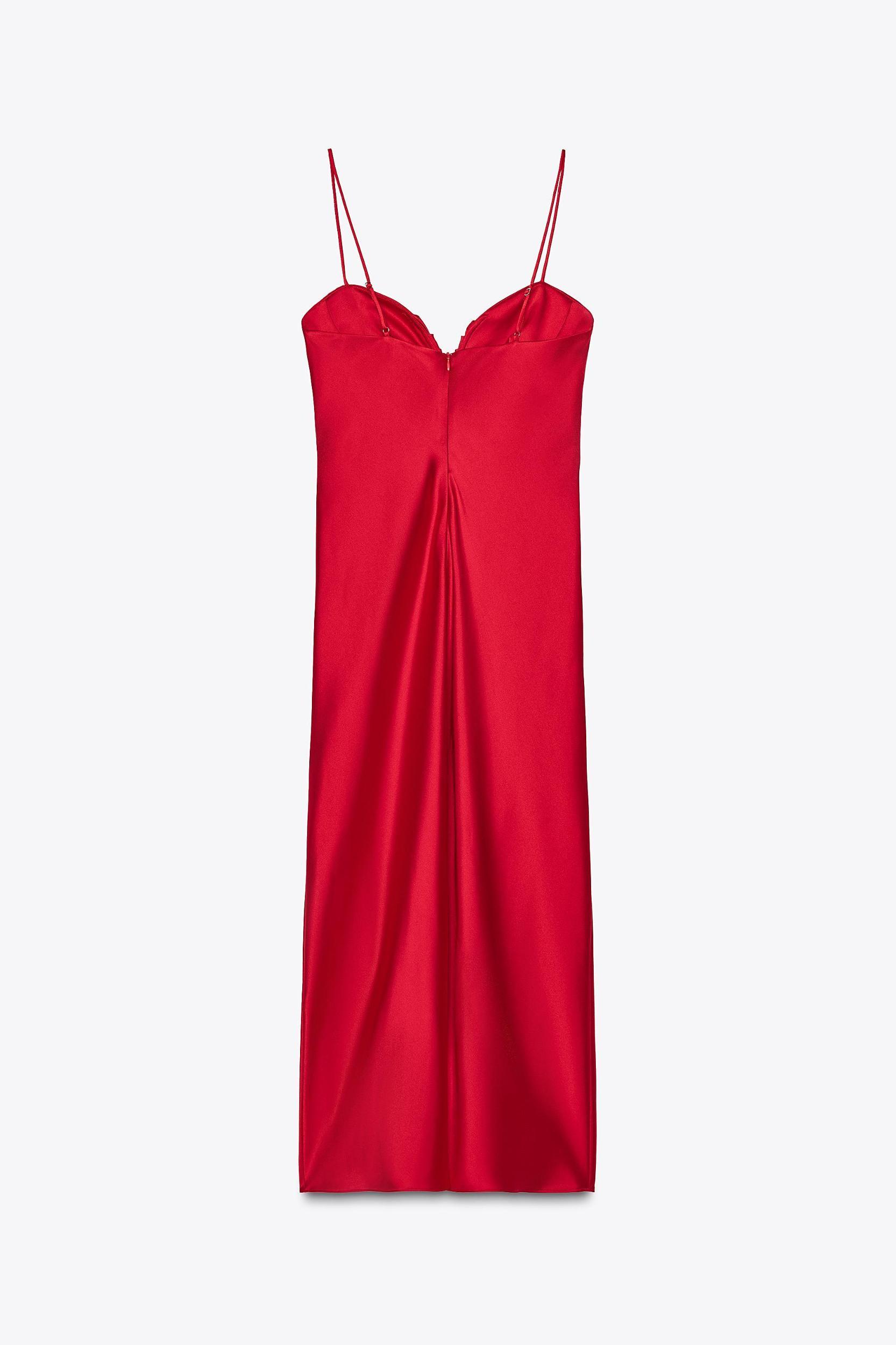 SATIN SWEETHEART MIDI DRESS Product Image