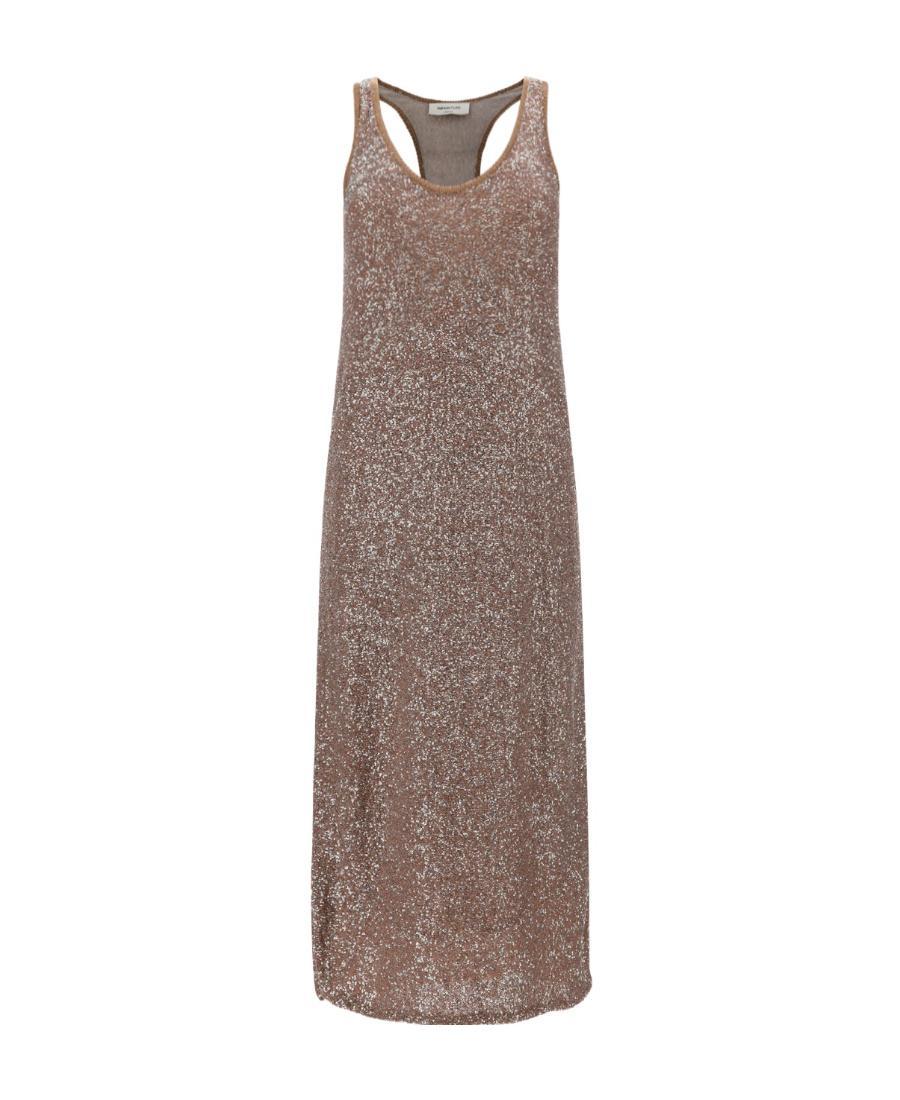 FABIANA FILIPPI Bright Sleeveless Dress In Brown Product Image
