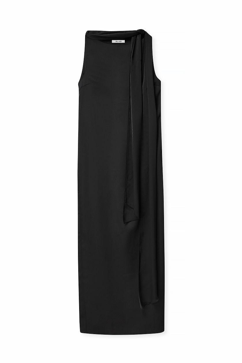 Boat Neck Trail Detail Maxi Dress Product Image