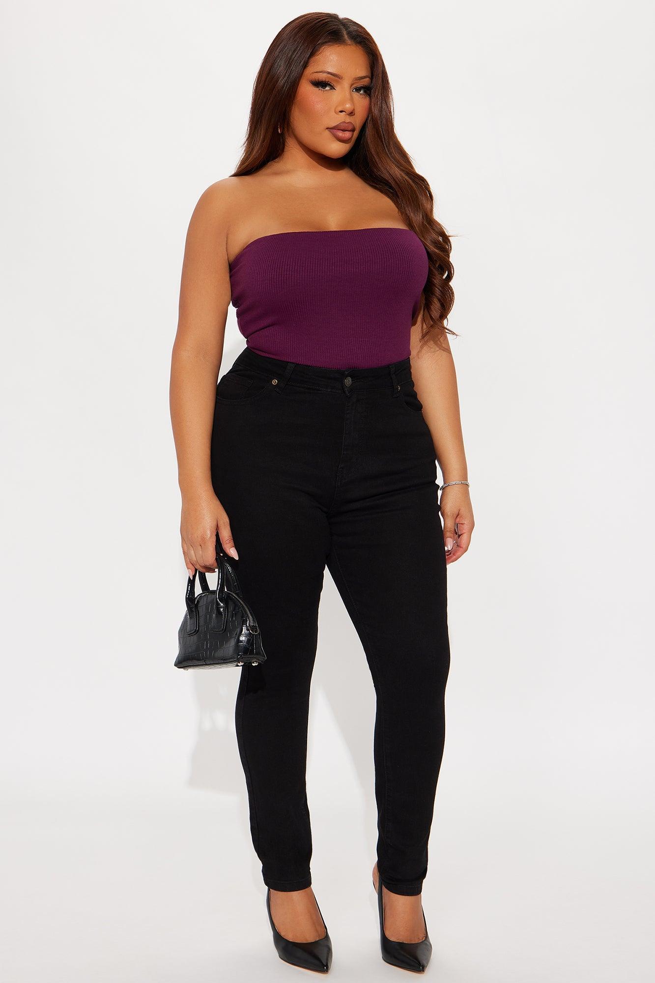 Demi Double Lined Tube Bodysuit - Plum Female Product Image
