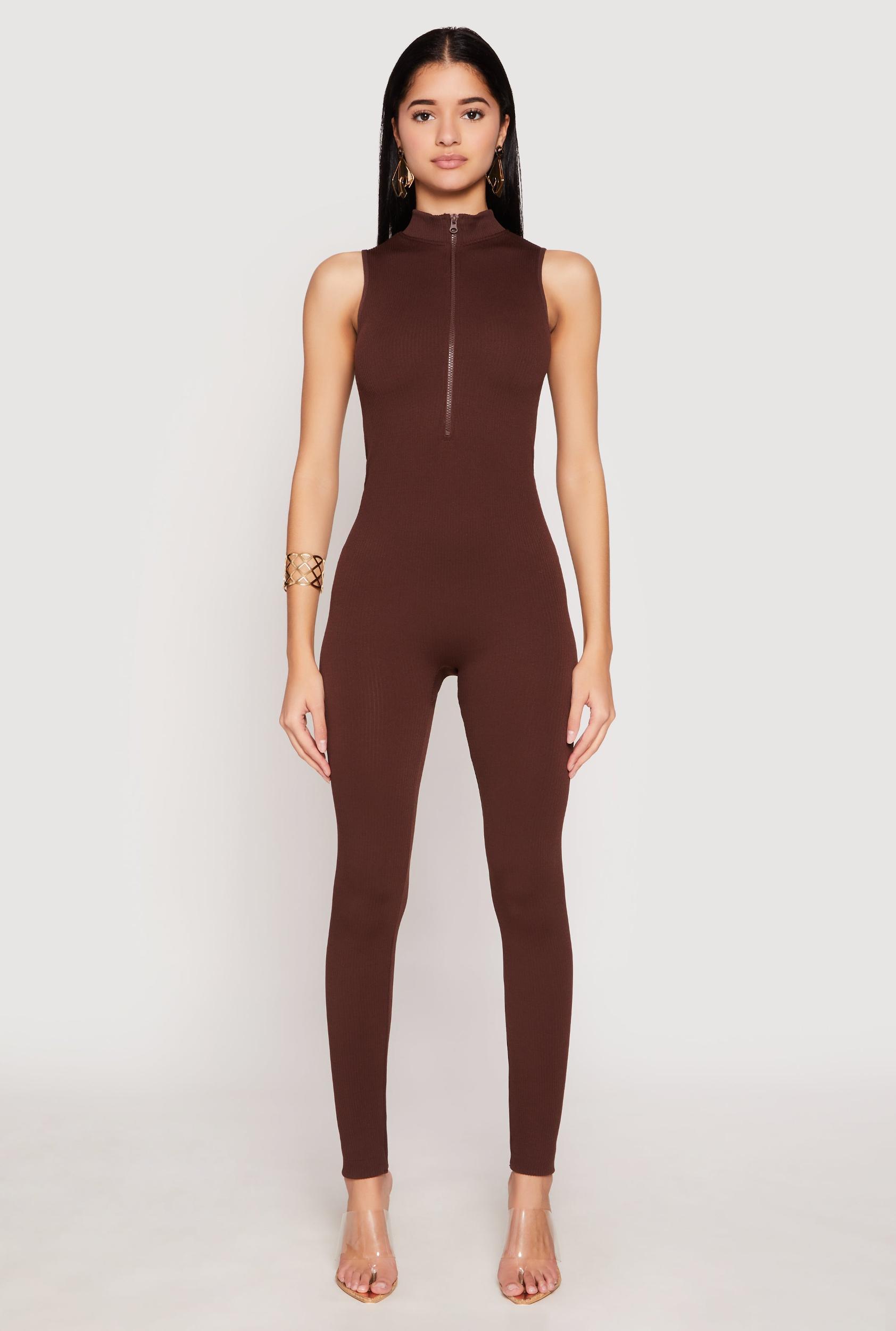 Womens Quarter Zip Sleeveless Catsuit Product Image