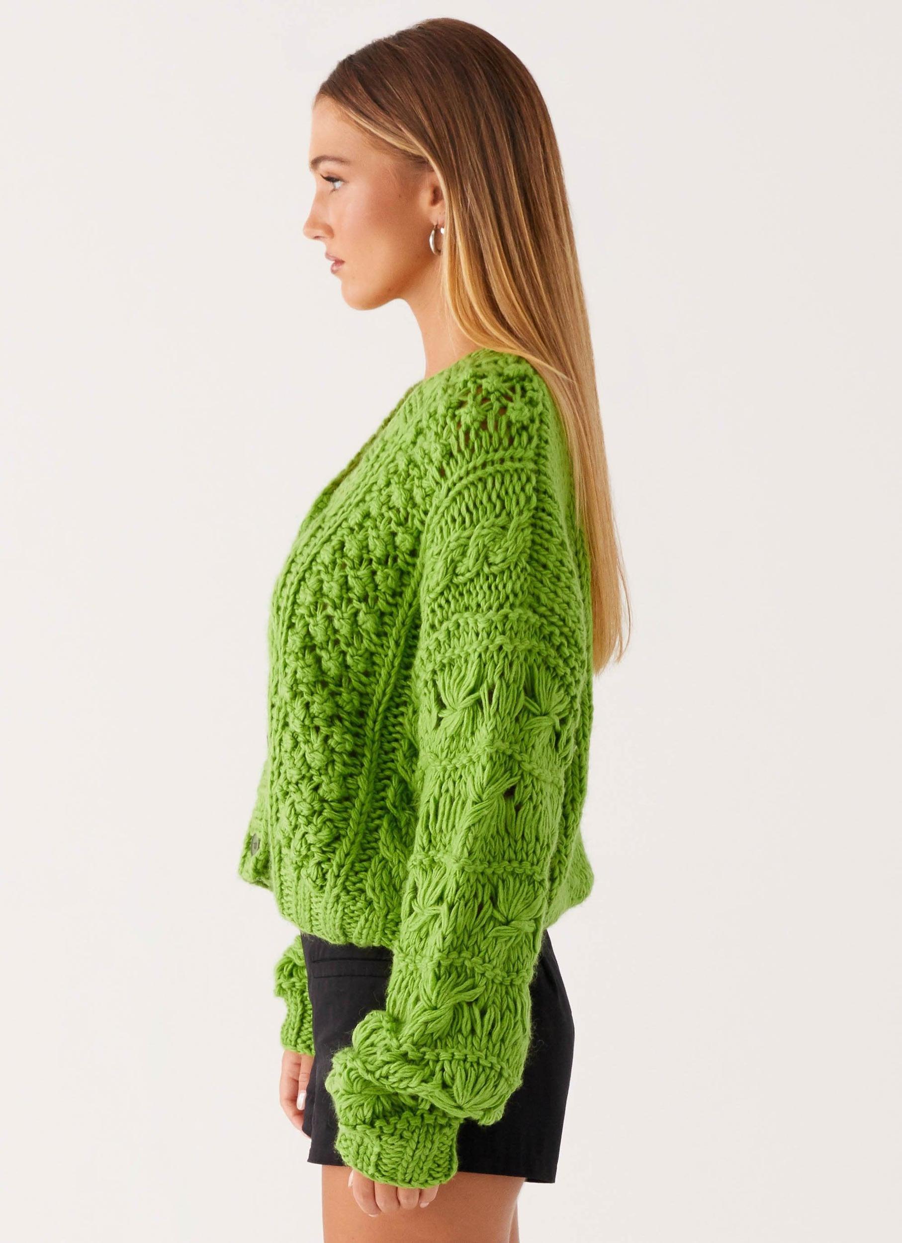 Hazel Knit Cardigan - Green Product Image