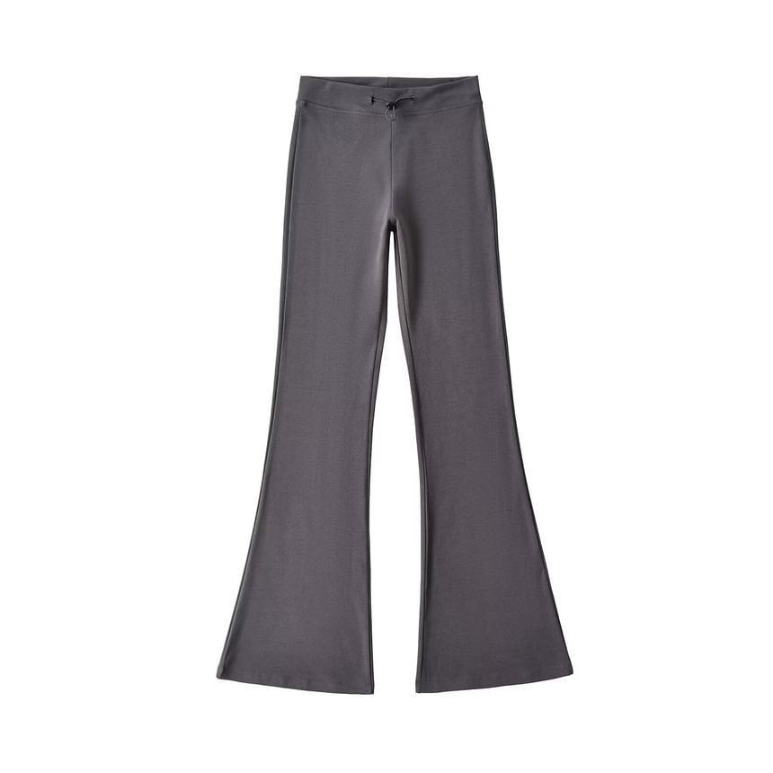 Drawstring Waist Flared Pants Product Image
