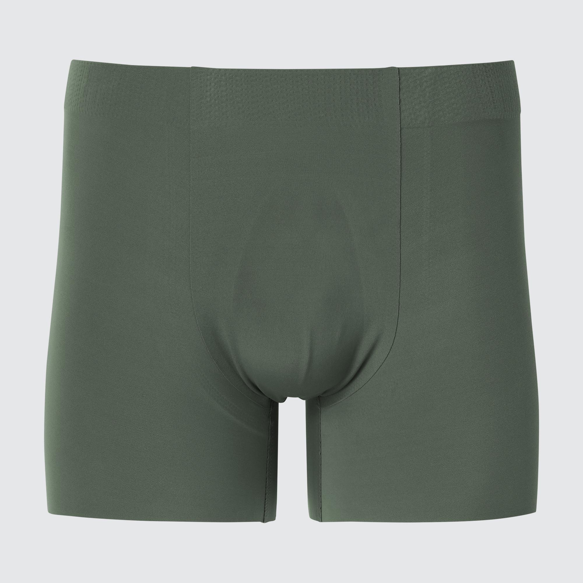 Mens AIRism Ultra Seamless Boxer Briefs Dark Green 2XL UNIQLO US Product Image