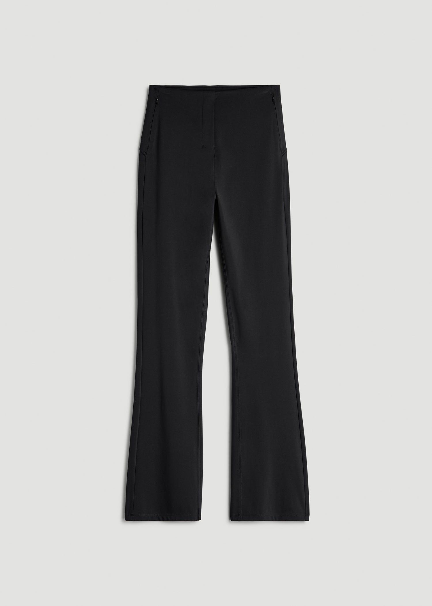 High Rise Pull On Mini Flare Pant for Tall Women in Black Product Image
