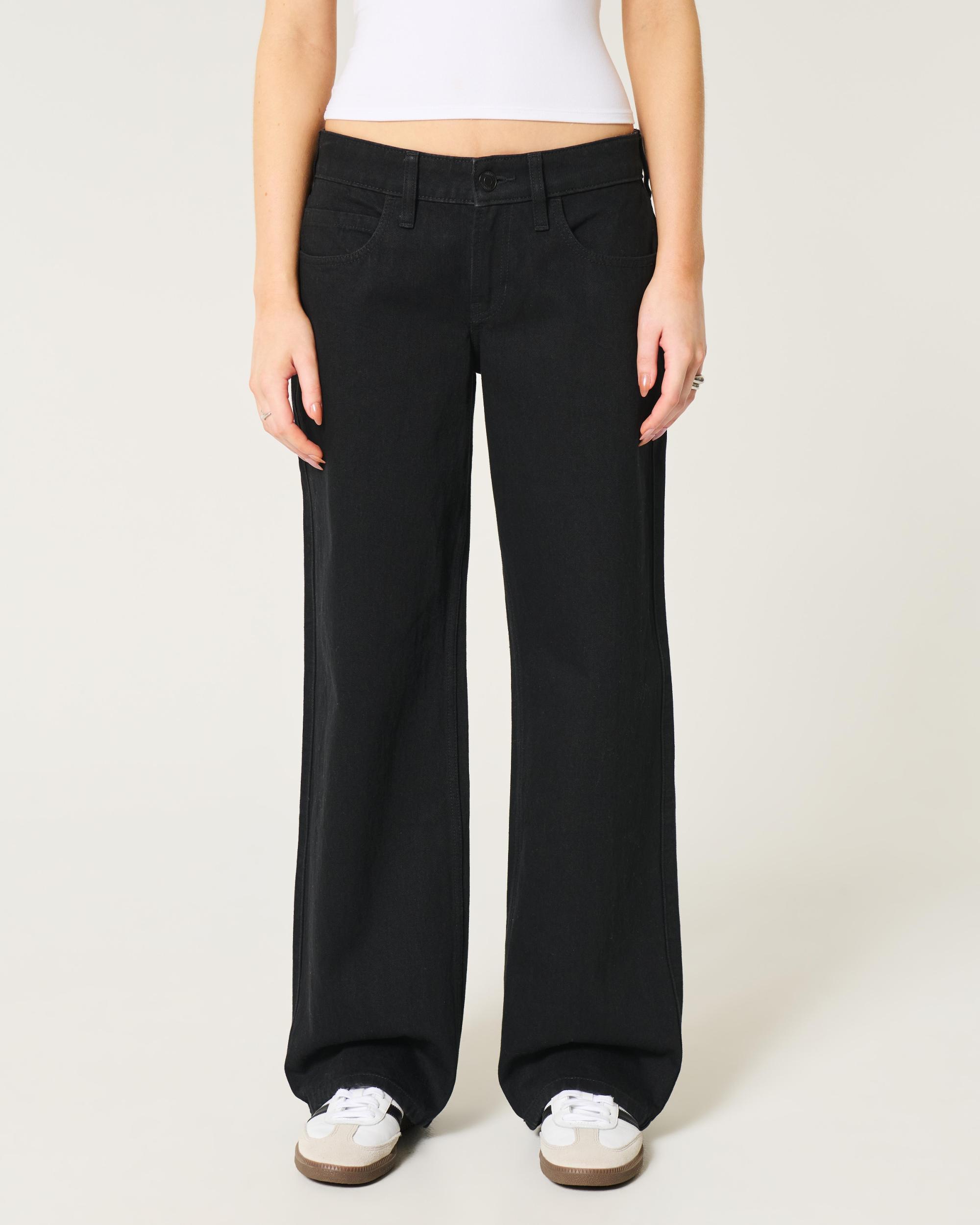 Low-Rise Black Baggy Jeans Product Image