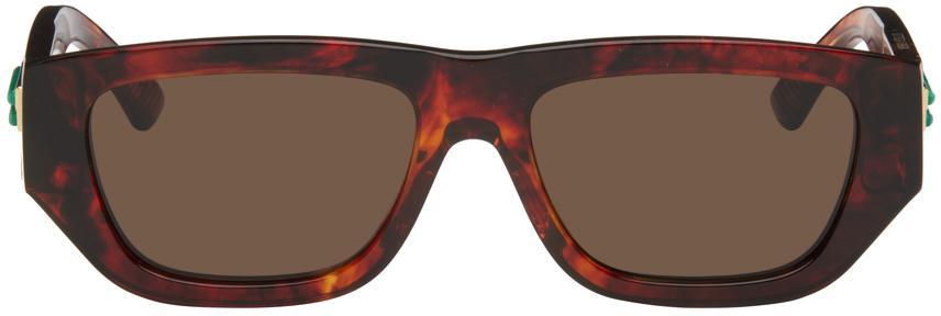 BOTTEGA VENETA Tortoiseshell Bolt Sunglasses In Brown Product Image