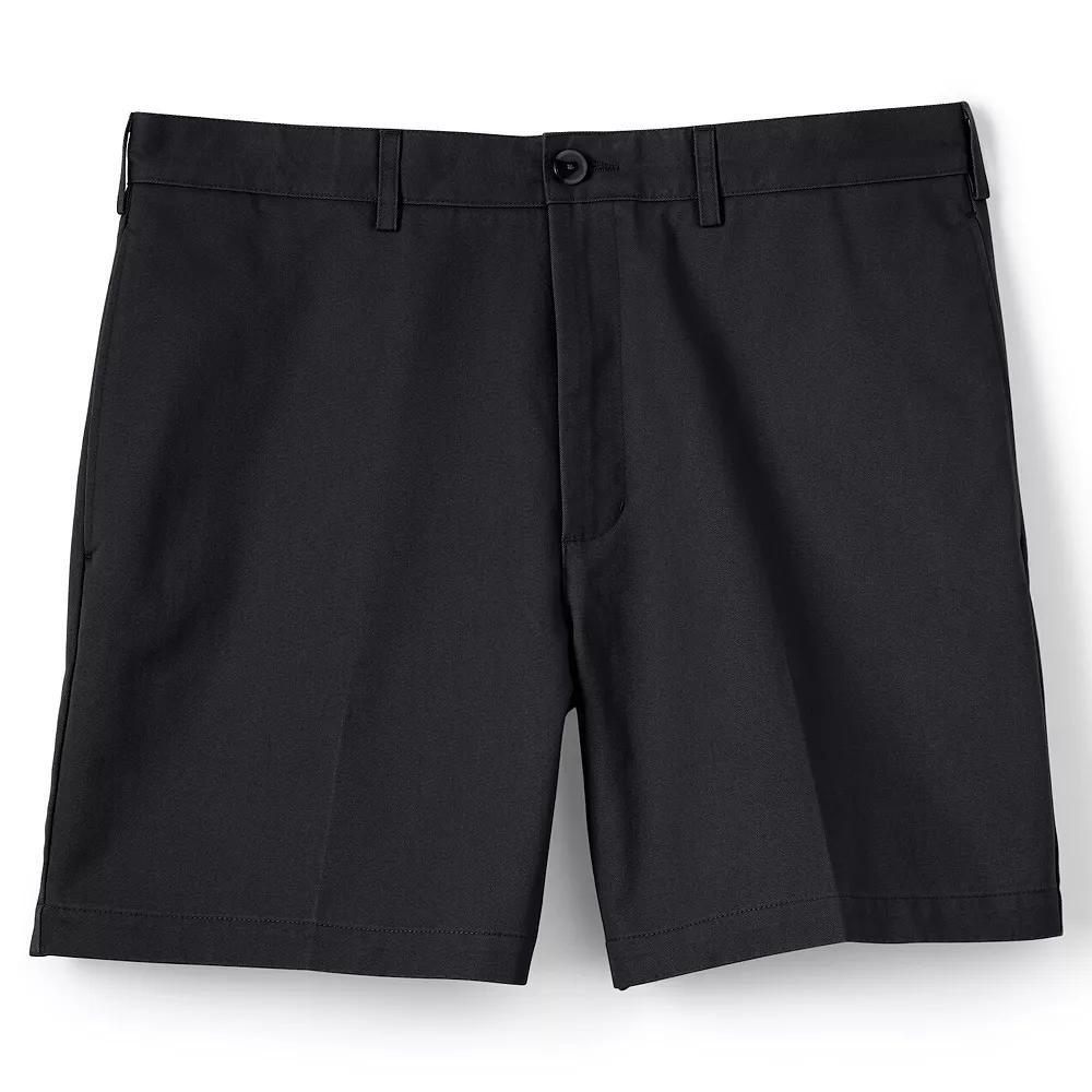 Men's Lands' End Classic-Fit 6-inch No-Iron Chino Shorts, Size: 34, Black Product Image