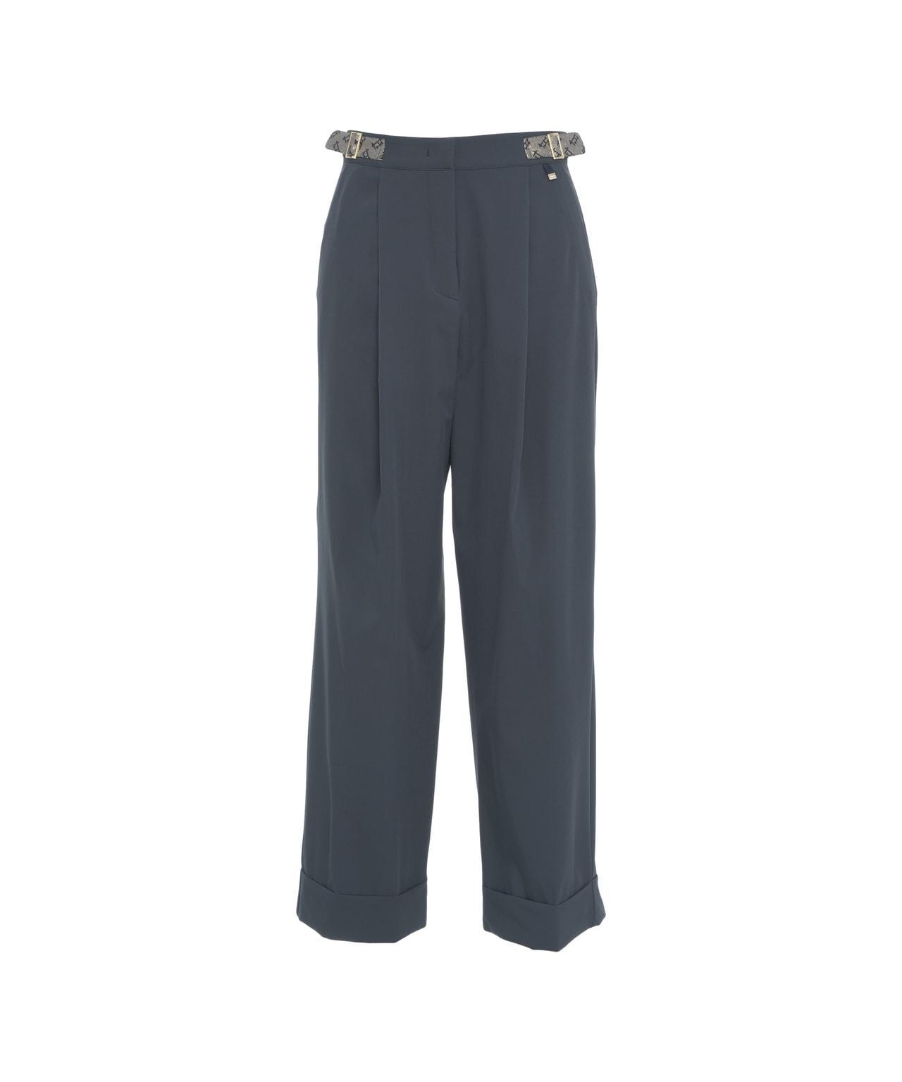 Pleated trousers with logo detail Product Image