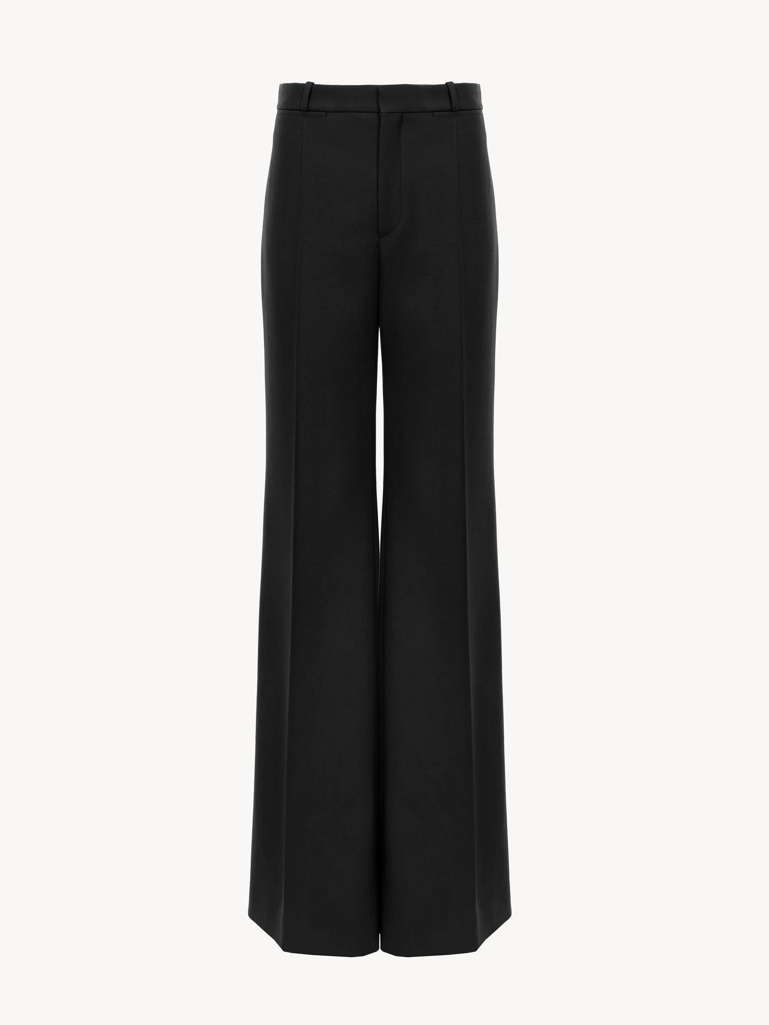 Flared tailored pants in wool grain de poudre Product Image