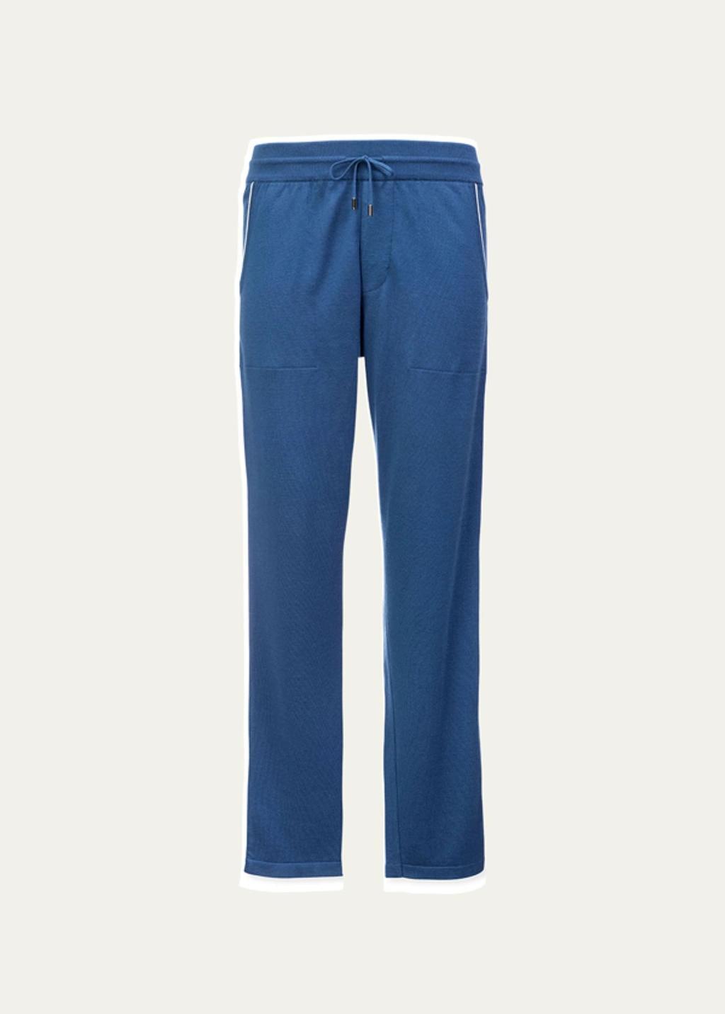 LORO PIANA Men's Cashmere Drawstring Leisure Sweatpants In Blue/navy Product Image