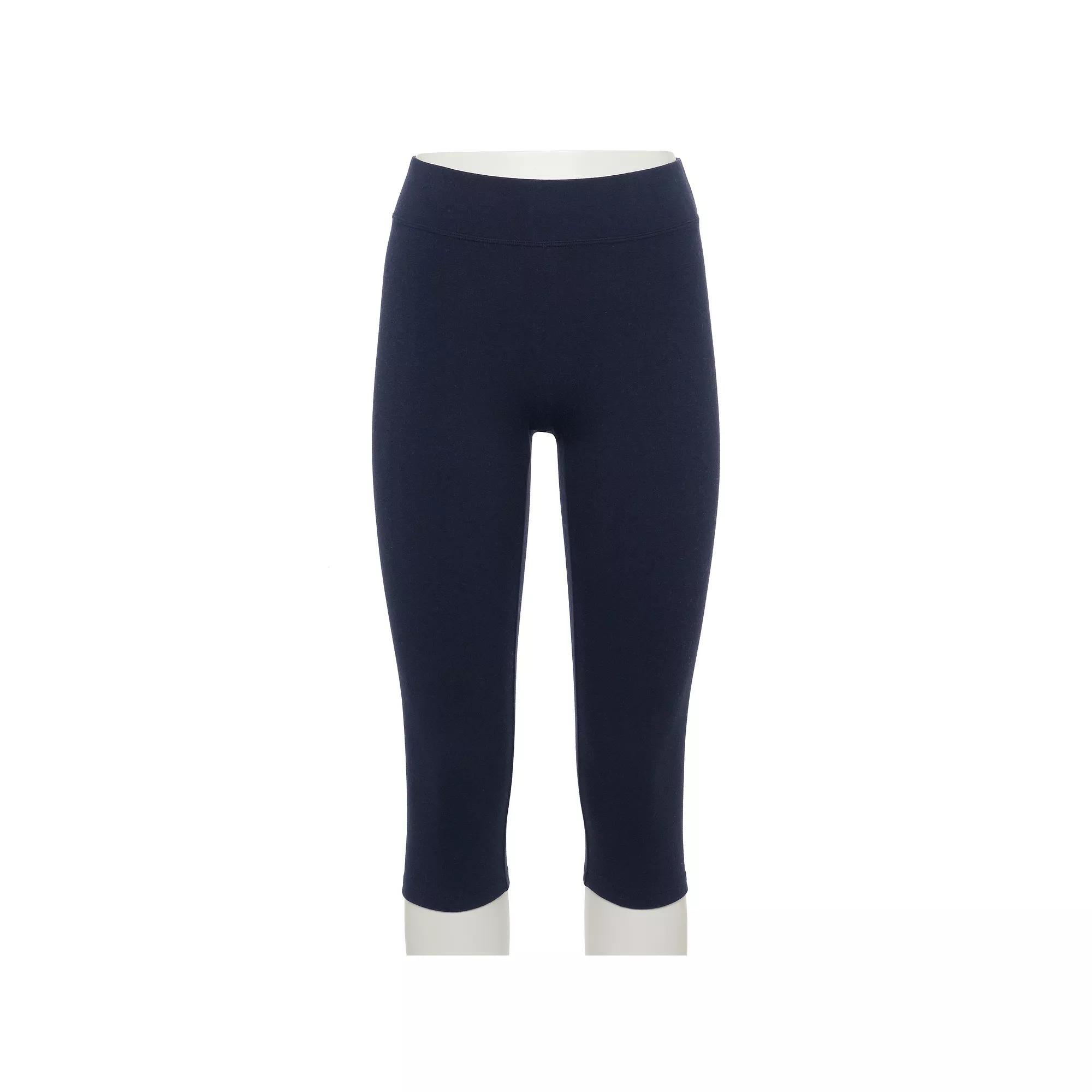 Women's Sonoma Goods For Life® Wide-Waistband Capri Leggings, Size: XS, Pitch Black Product Image