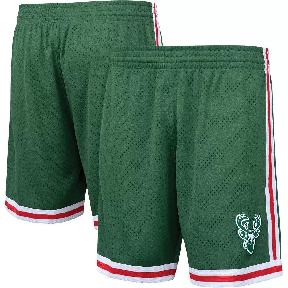 Men's Mitchell & Ness Green Milwaukee Bucks Hardwood Classics Team Swingman Shorts, Size: Small Product Image