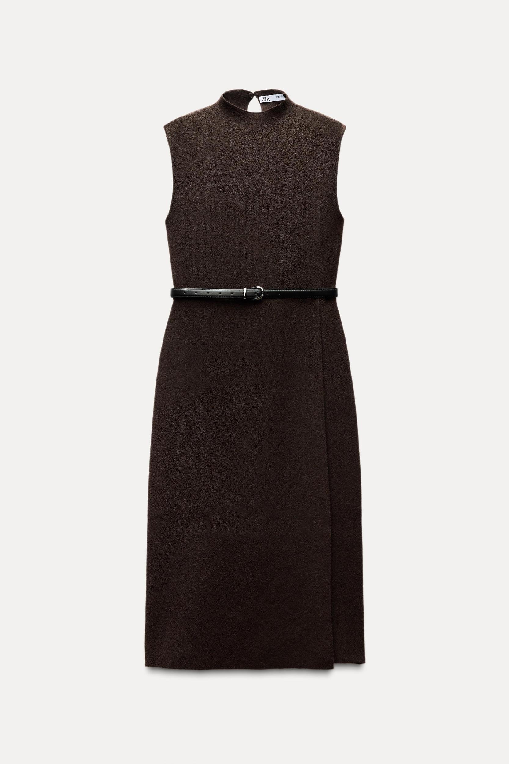 BELTED LONG KNIT DRESS Product Image