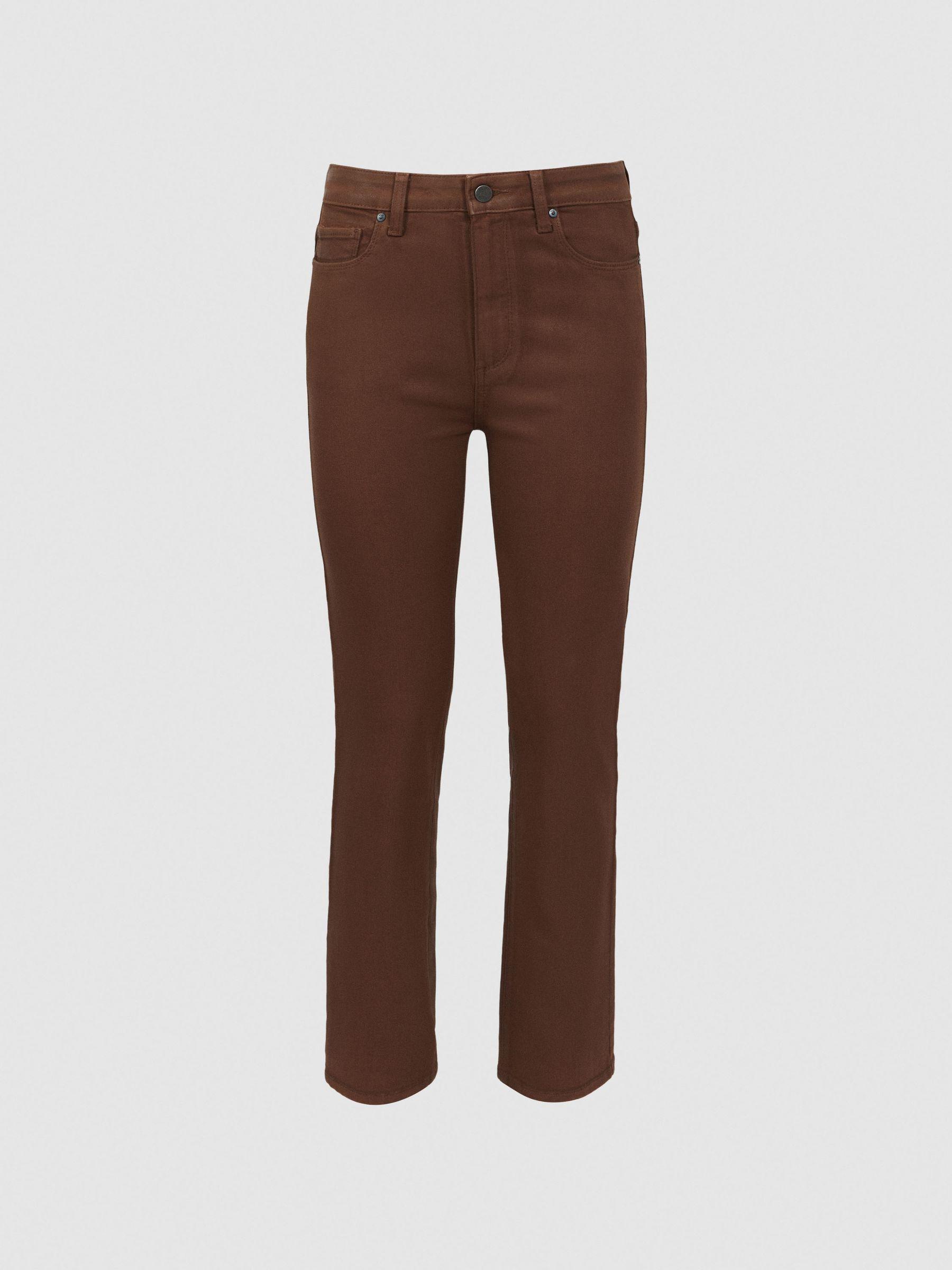 Paige Mid Rise Cropped Jeans in Cognac Luxe Product Image