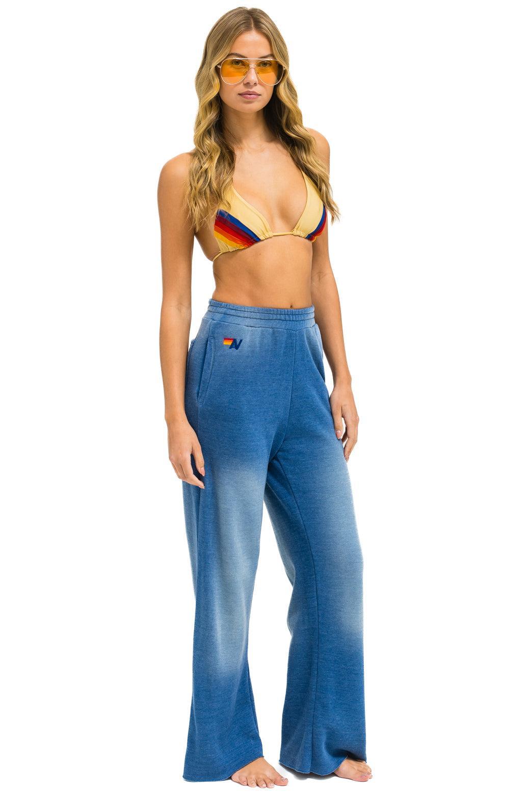 AN 3D WIDE LEG POCKET SWEATPANTS - FADED WATER Female Product Image