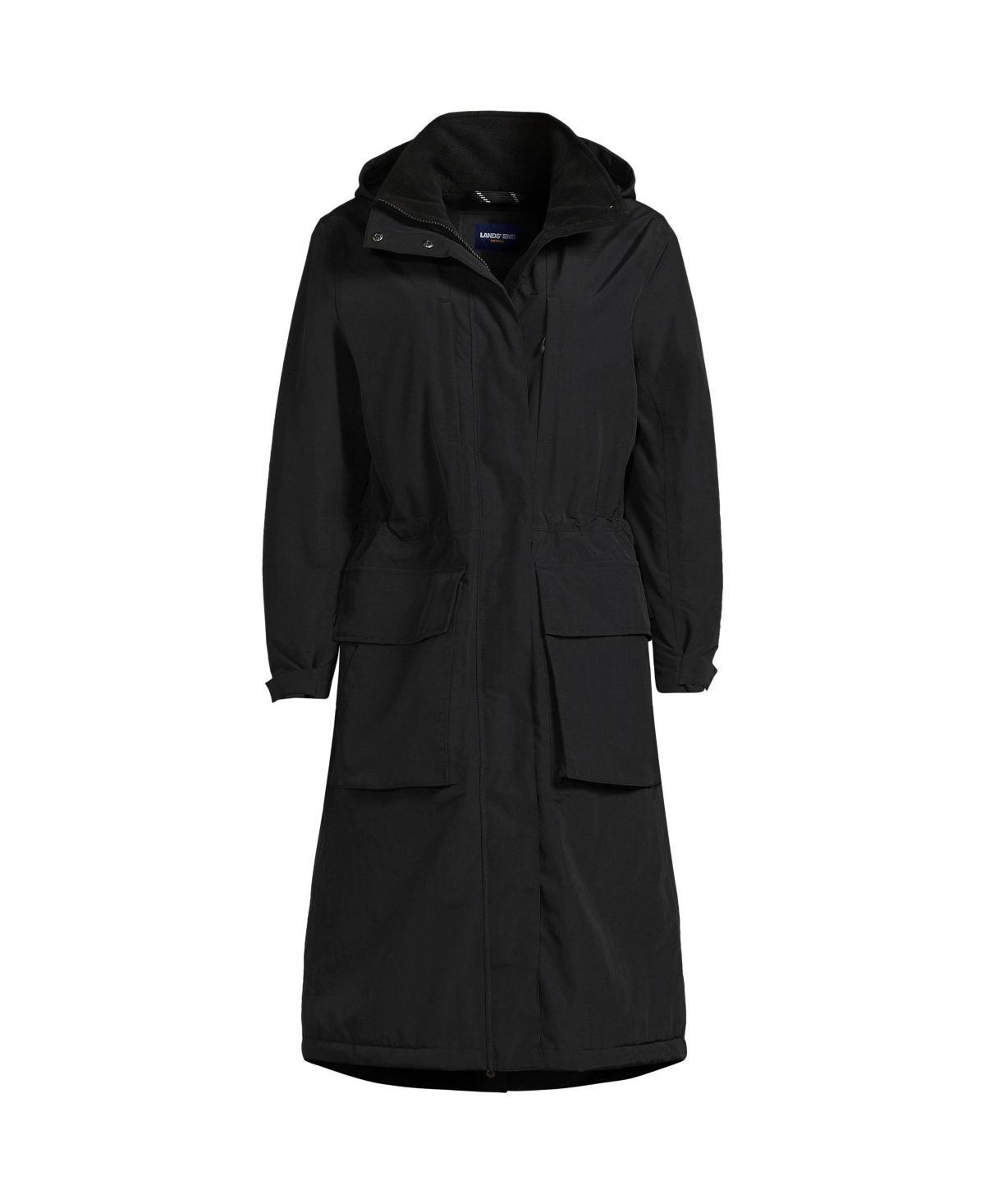 Women's Lands' End Squall Waterproof Insulated Winter Stadium Maxi Coat, Size: Medium, Black Product Image