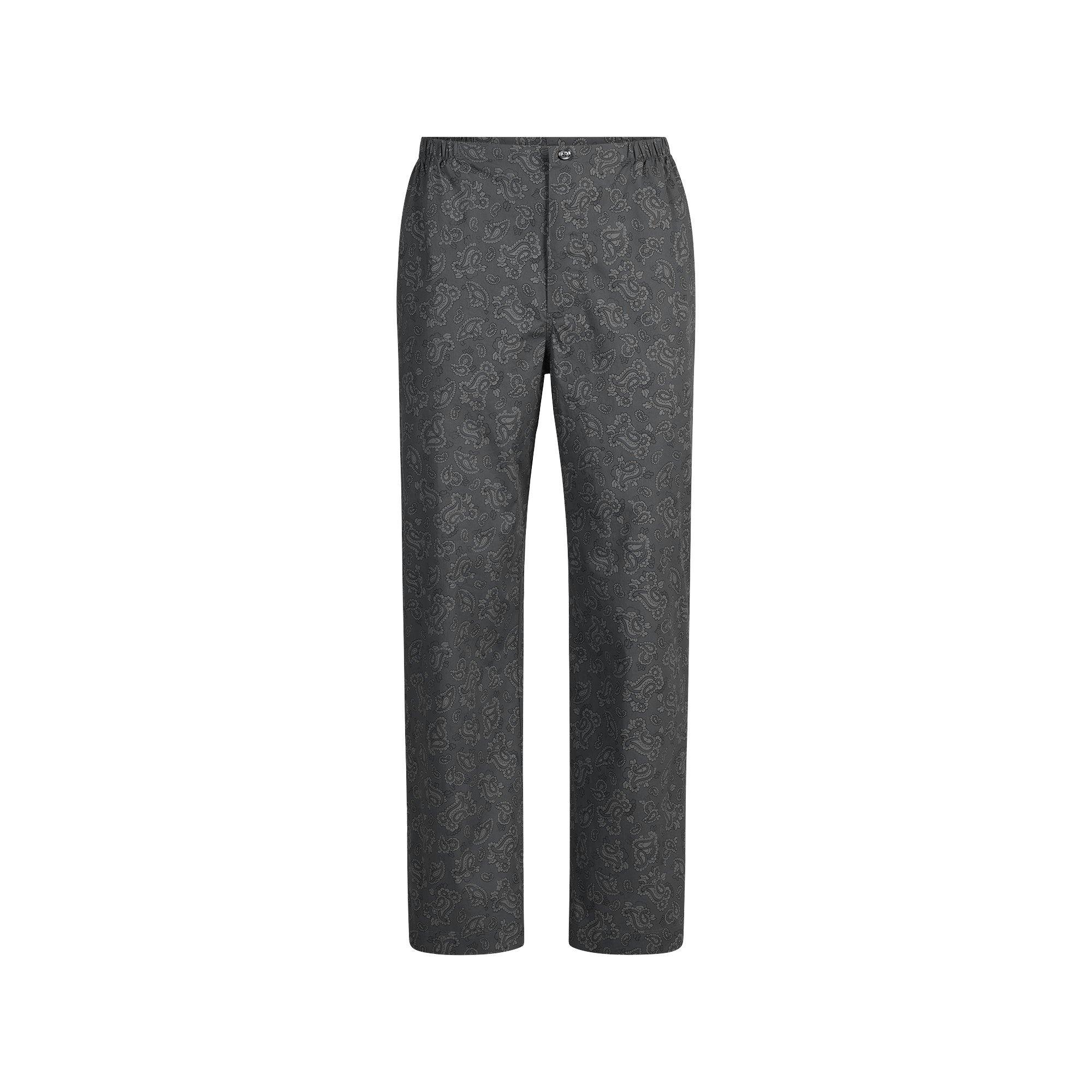 COTTON POPLIN MENS LONG SLEEP SET | ASH PAISLEY PRINT Product Image