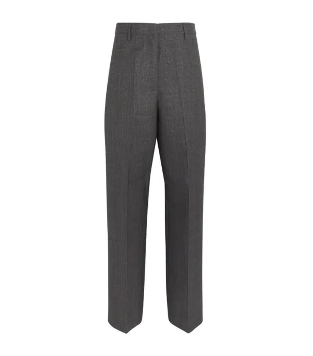 FABIANA FILIPPI Wool-silk Check Trousers In Grey Product Image