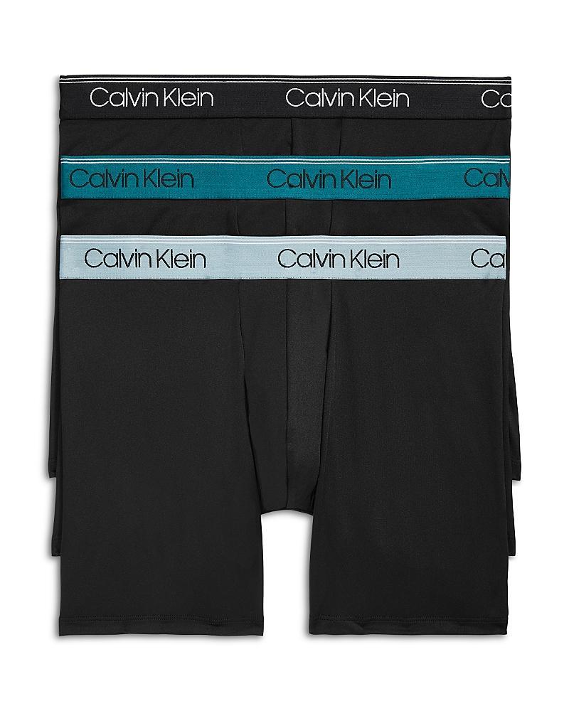 Men's Calvin Klein 3-Pack Microfiber Stretch Boxer Briefs, Size: 2XL, Black Convoy Red Gala Product Image