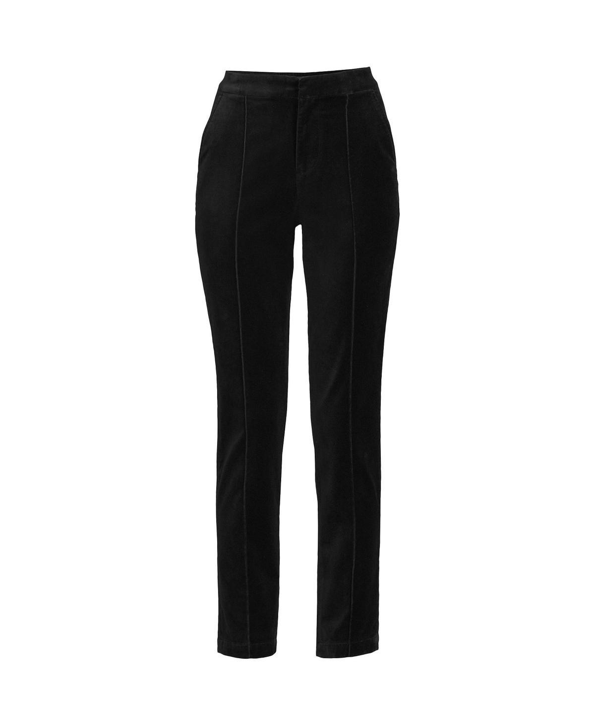 Women's Lands' End Velvet High Rise Pintuck Pencil Ankle Pants, Size: 18, Deep Balsam Product Image