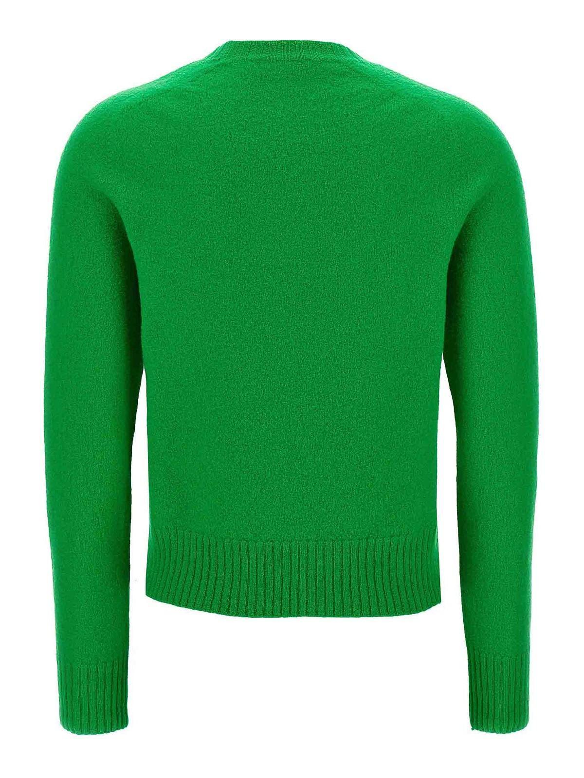 JIL SANDER Crewneck Knitted Jumper In Green Product Image