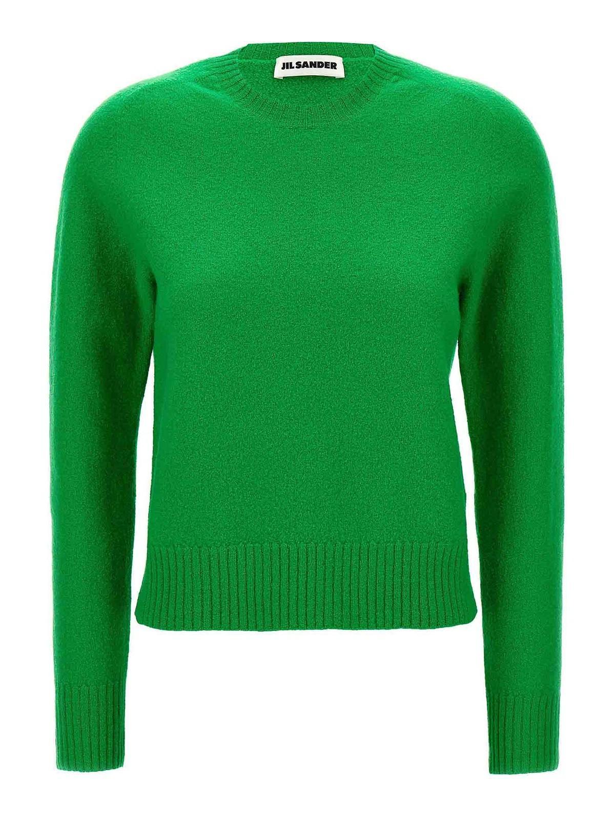 JIL SANDER Crewneck Knitted Jumper In Green Product Image