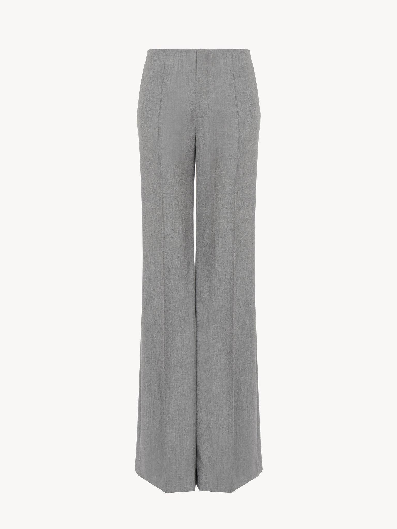 Flare pants in wool grain de poudre Product Image