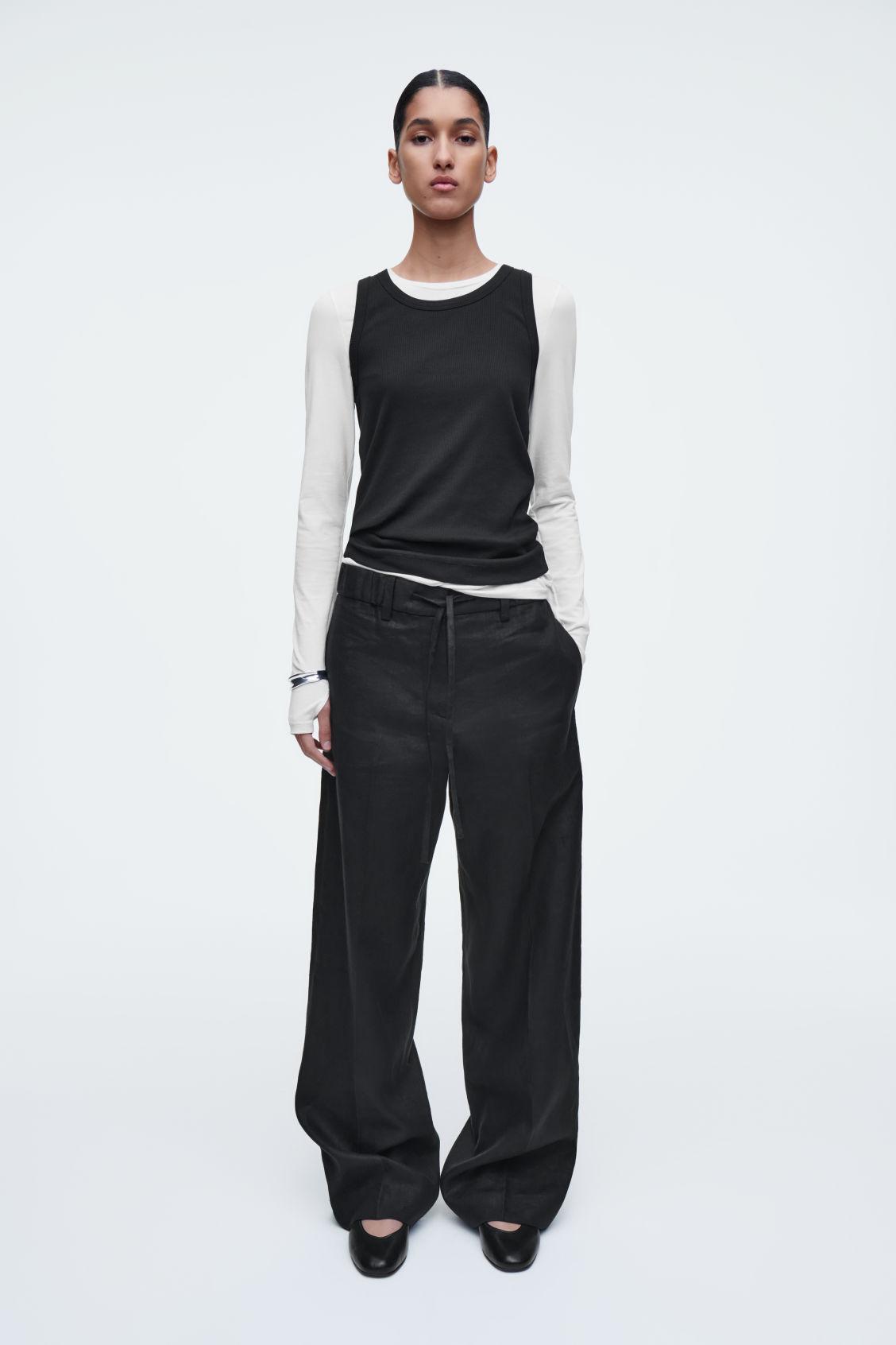 LINEN DRAWSTRING PANTS Product Image