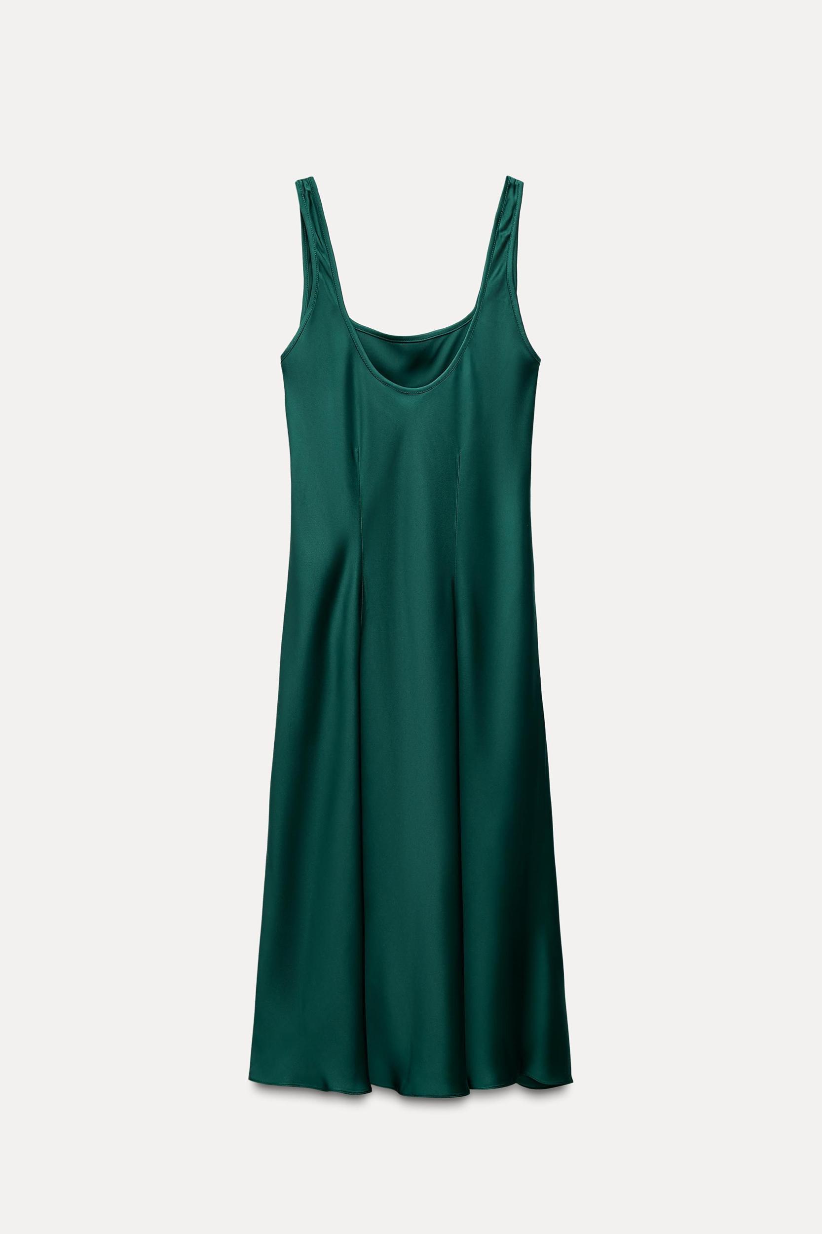 SLIT SATIN EFFECT DRESS ZW COLLECTION Product Image