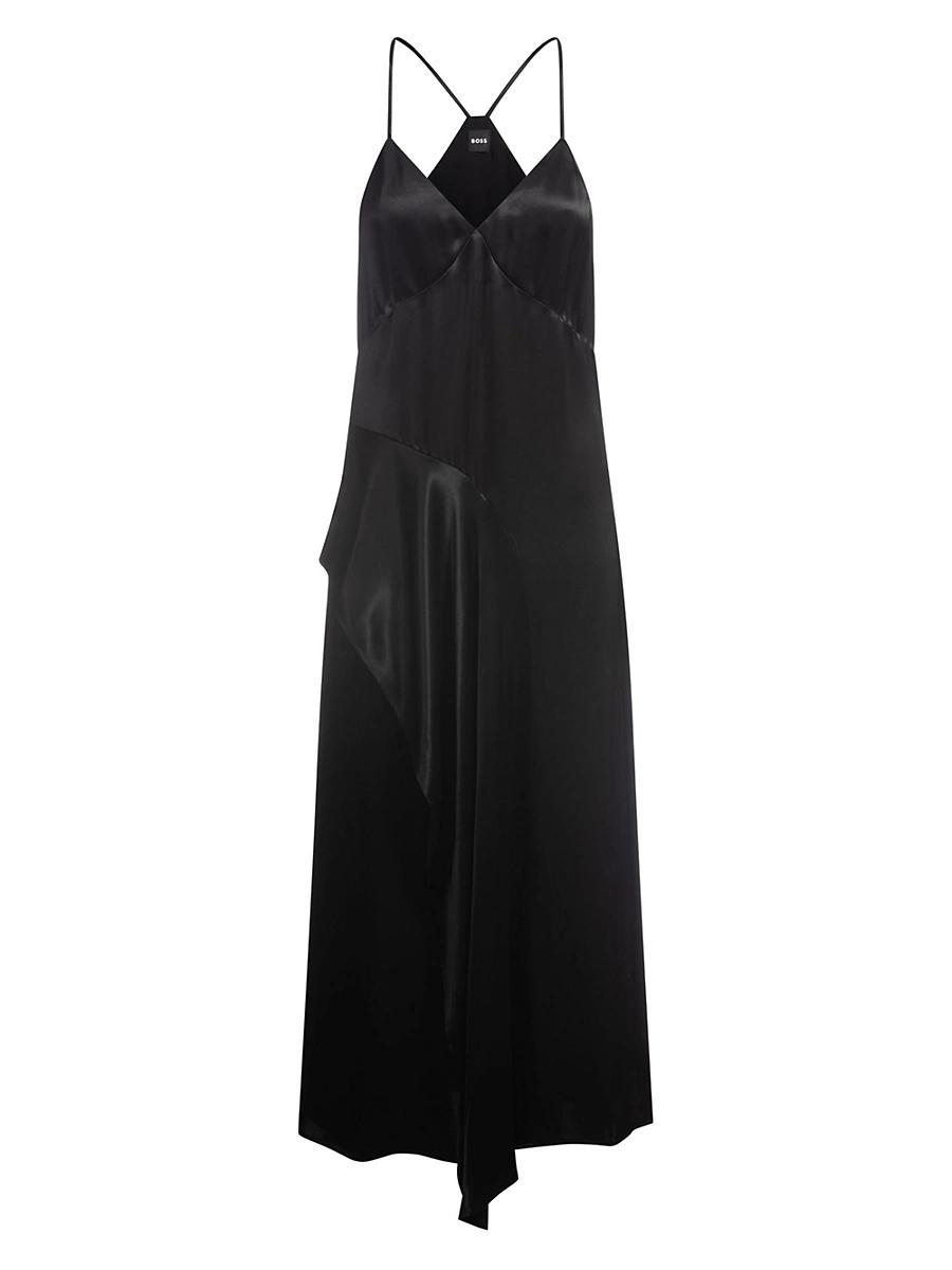 Womens Sateen Dress with Waterfall Detail Product Image