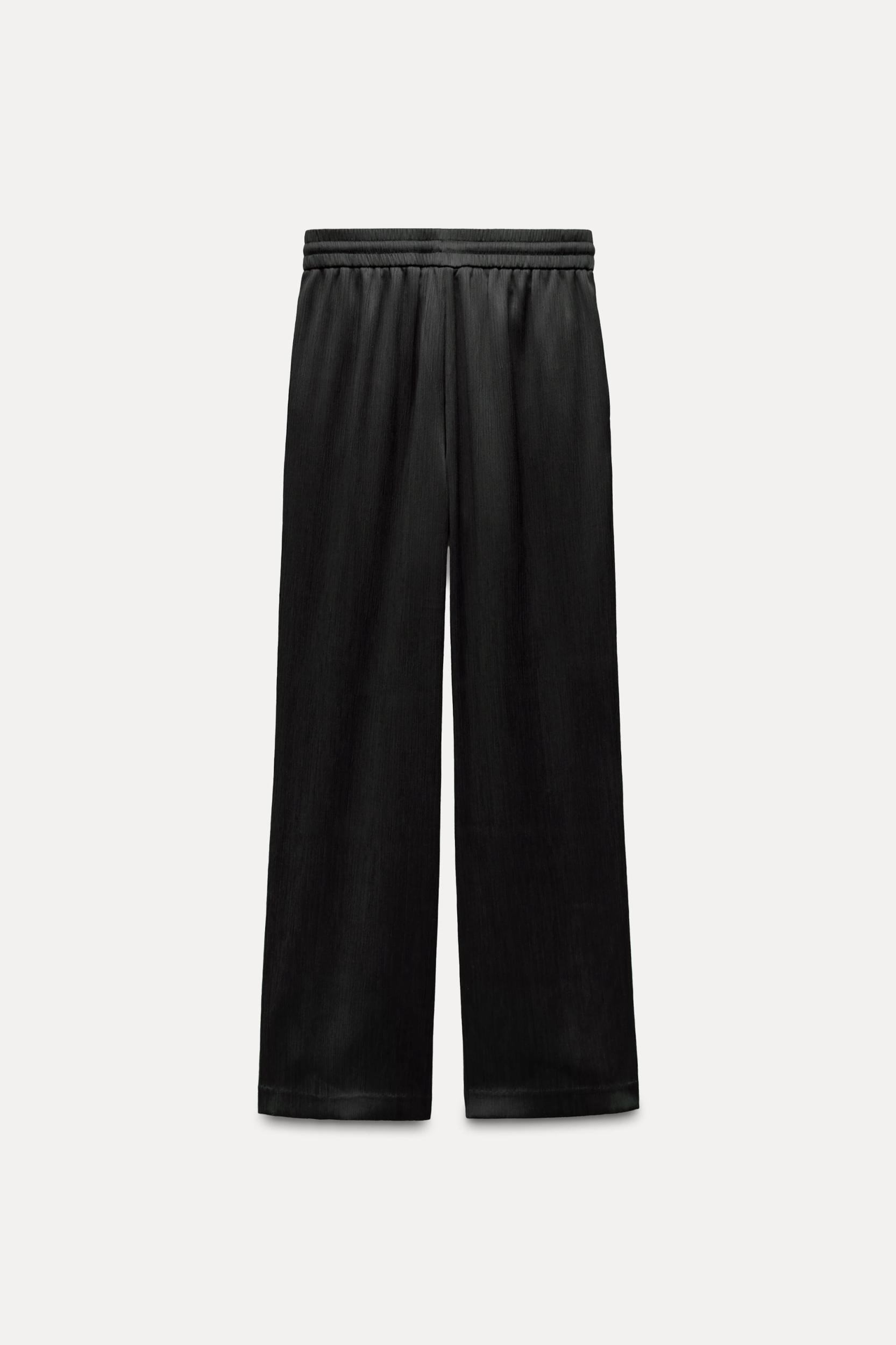 WRINKLED EFFECT WIDE LEG PANTS Product Image
