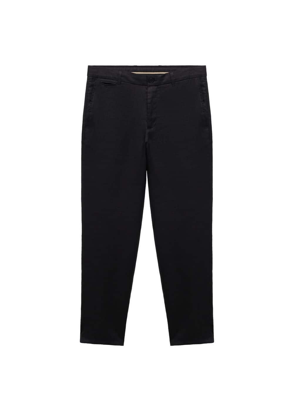 Mango Mens Short Sleeve Cotton Linen Shirt Pants Set Product Image