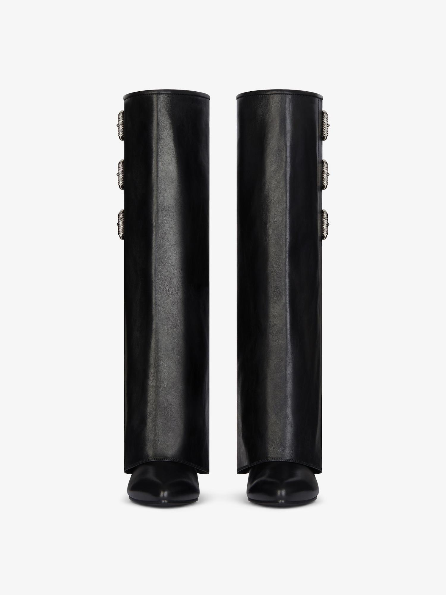 Shark Lock Buckles boots in leather Product Image