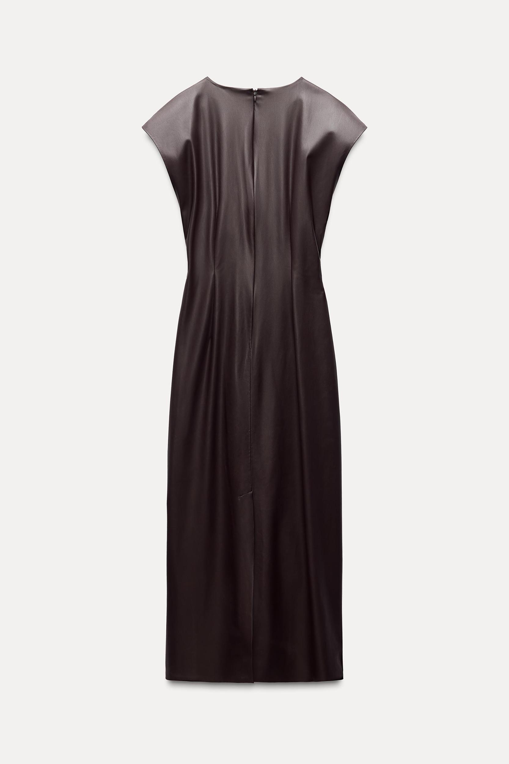FAUX LEATHER MIDI DRESS Product Image
