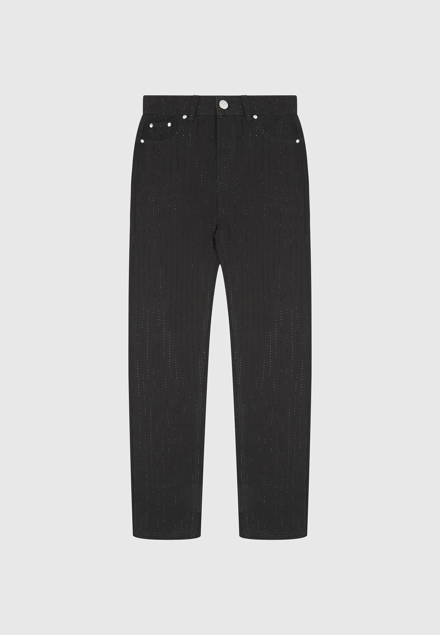 Rhinestone Mom Jeans - Black Female Product Image
