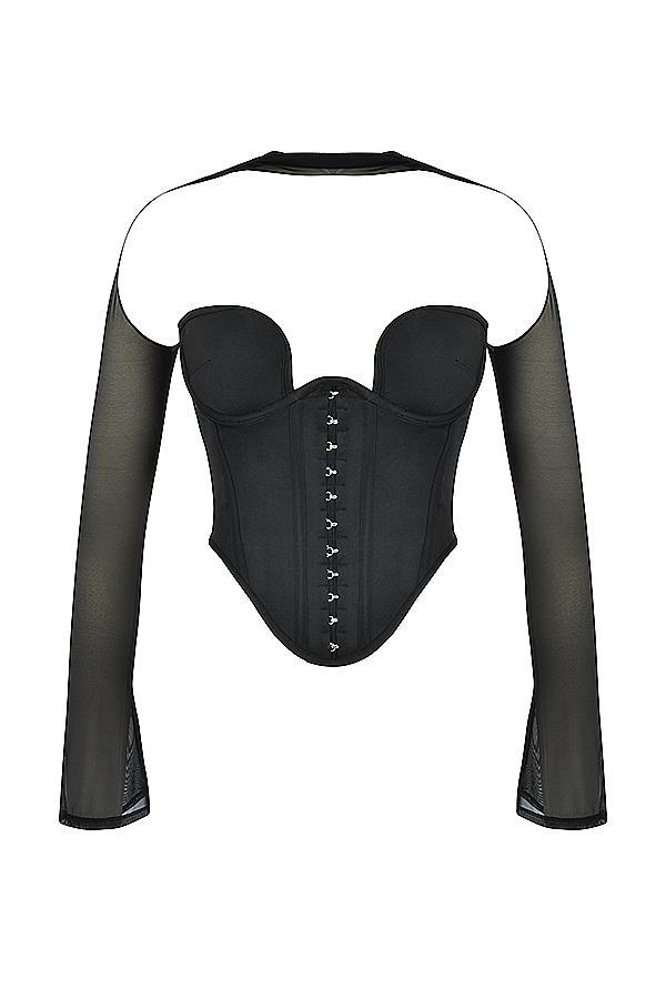 Mina Black Structured Corset Product Image