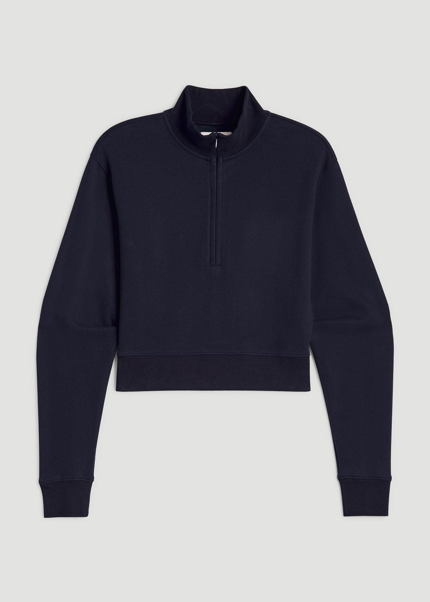 Wearever 2.0 Fleece Half-Zip Cropped Sweatshirt for Tall Women in Evening Blue Female Product Image