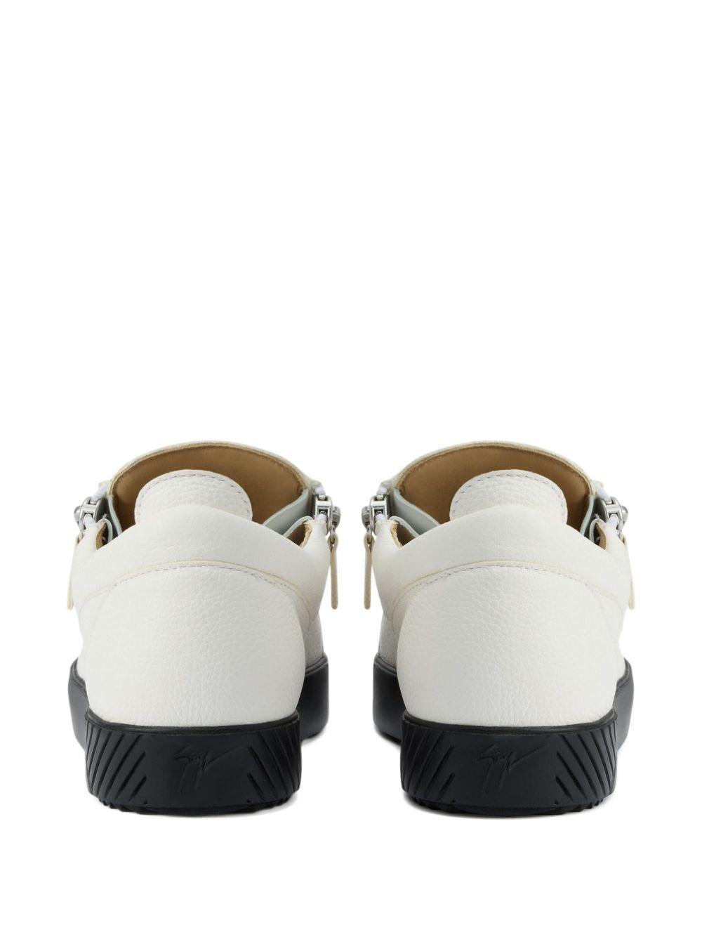 zip-detail leather low-top sneakers Product Image