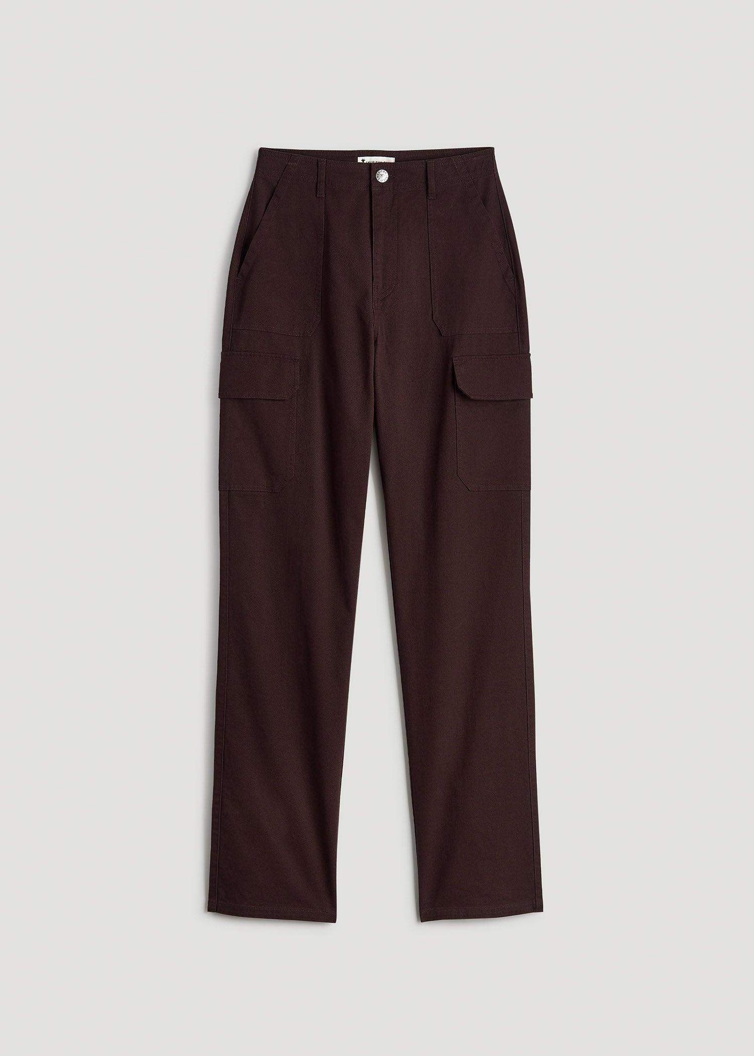 Straight Leg Cargo Chino Pants for Tall Women in Oxblood Product Image