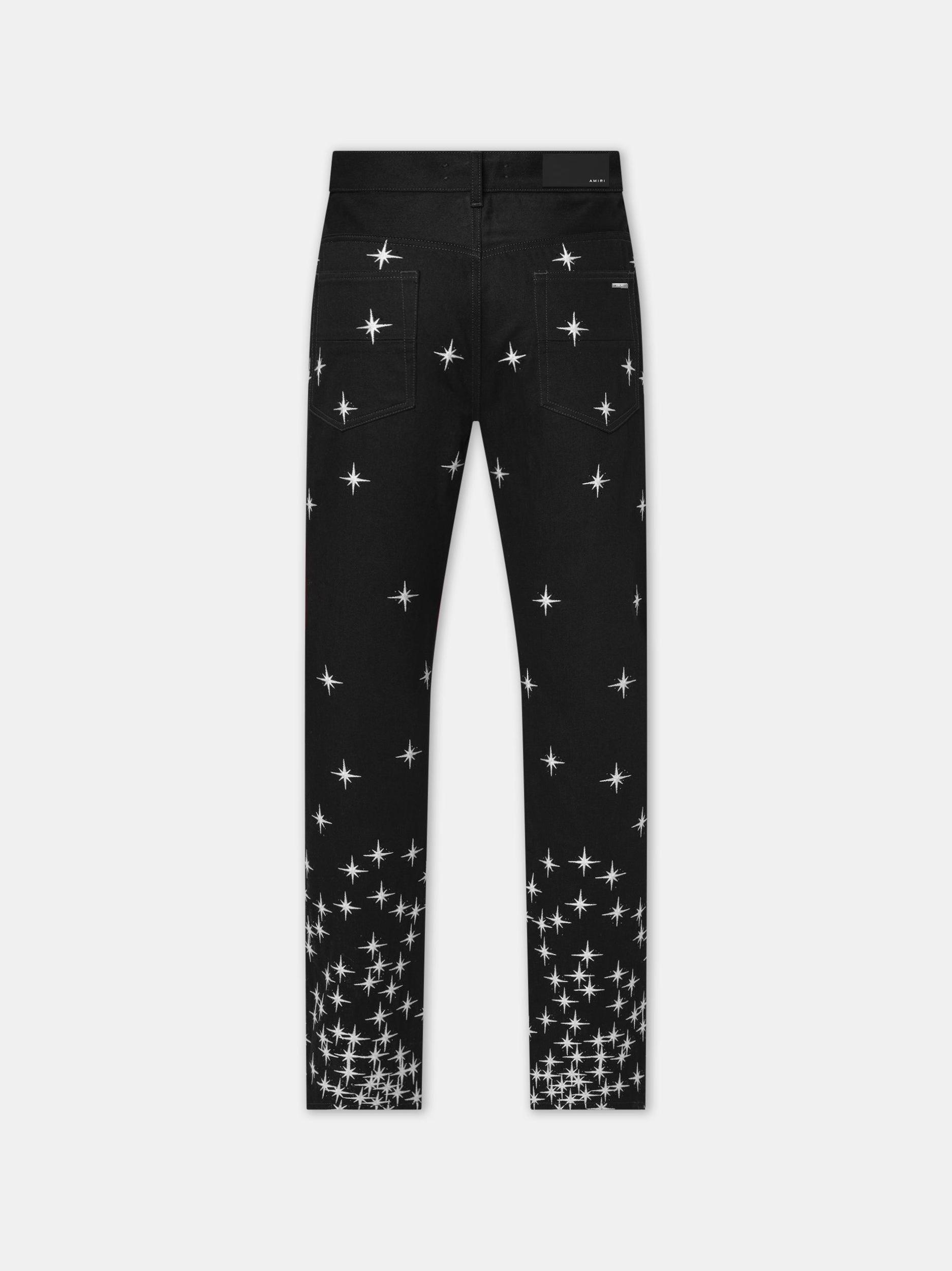 STARBURST CRYSTAL STRAIGHT JEAN - Black Male Product Image
