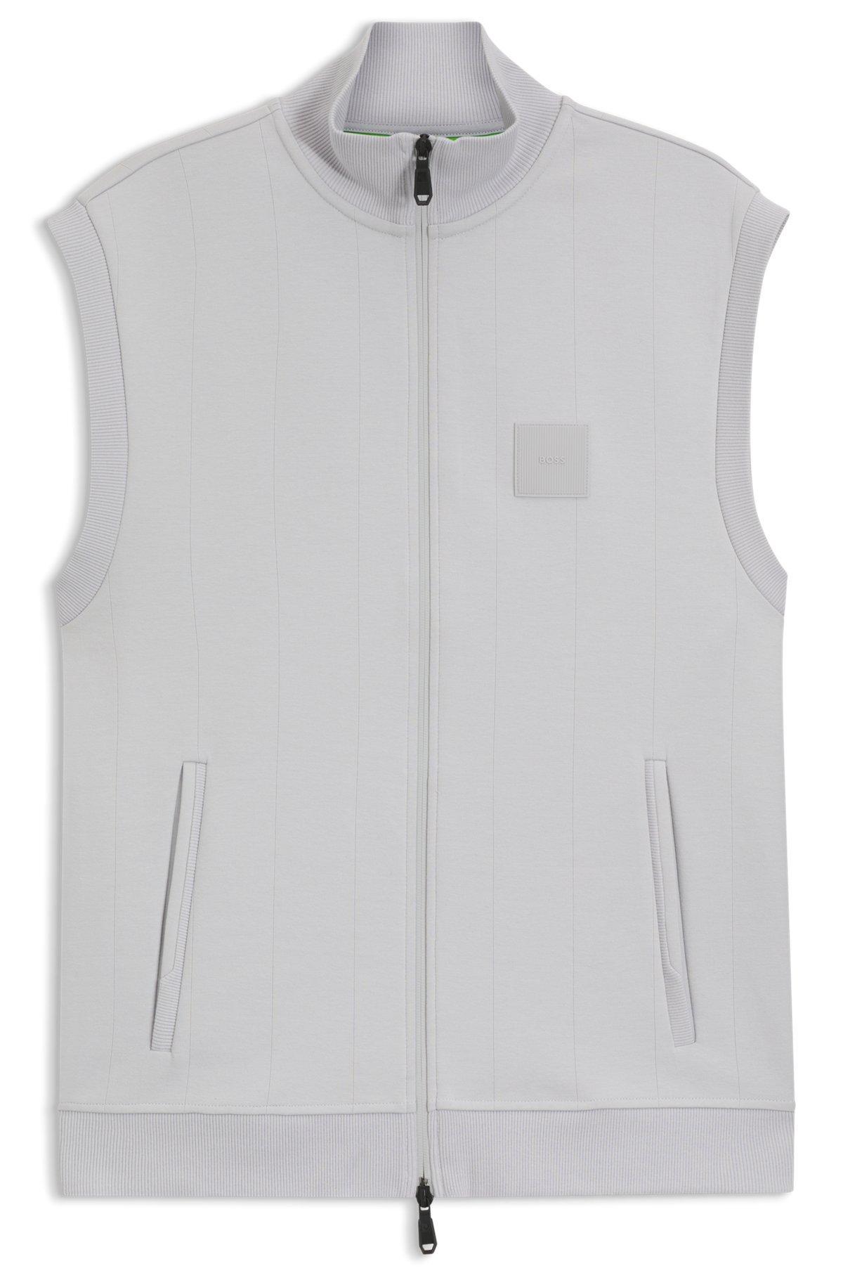 Sleeveless zip-up sweatshirt in cotton Product Image