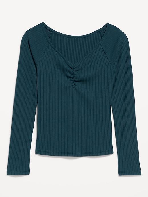 Cinched Rib-Knit Top Product Image