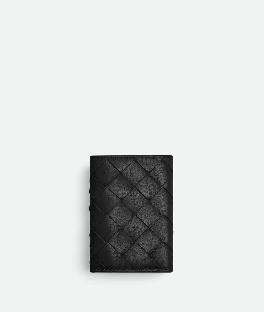 Women's Intrecciato Tiny Tri-Fold Wallet in Black Product Image
