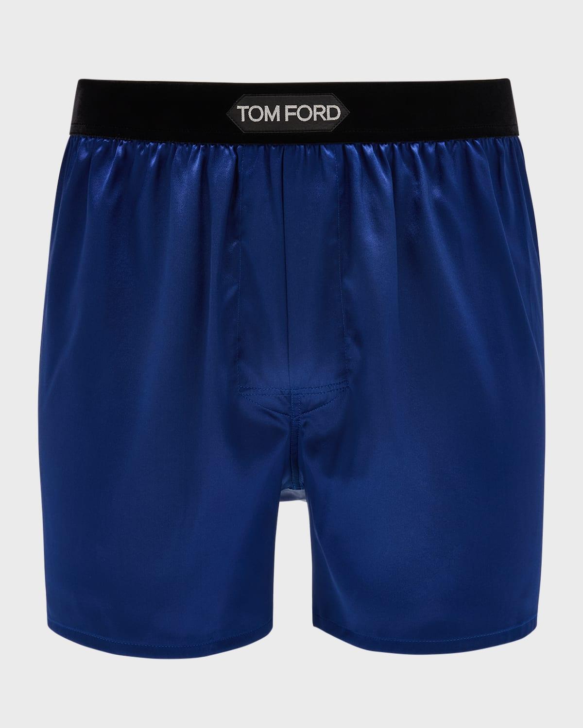 Mens Silk Jacquard Logo Boxers Product Image